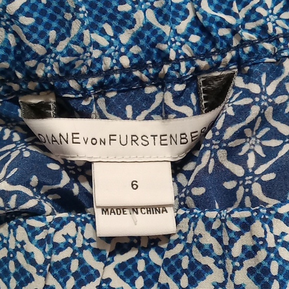 Diane Von Furstenberg  Womens 6 ROMPER Used BLUE Preowned SUMMER Strapless - Picture 9 of 12